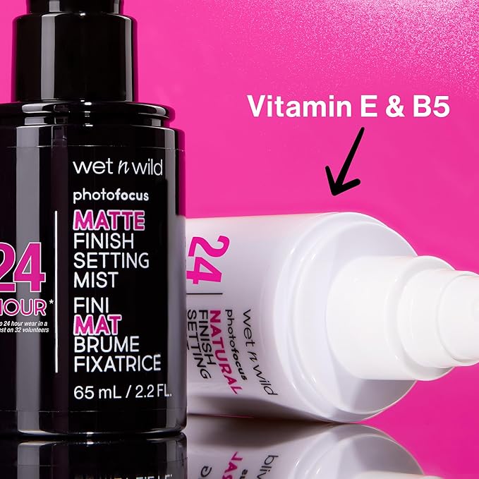 wet n wild Photo Focus Setting Mist, 24HR Wear, Lightweight & Nourishing with Provitamin B5 & E, Suitable for All Skin Types, Cruelty-Free & Vegan- Matte Finish-FemmiqueWomen