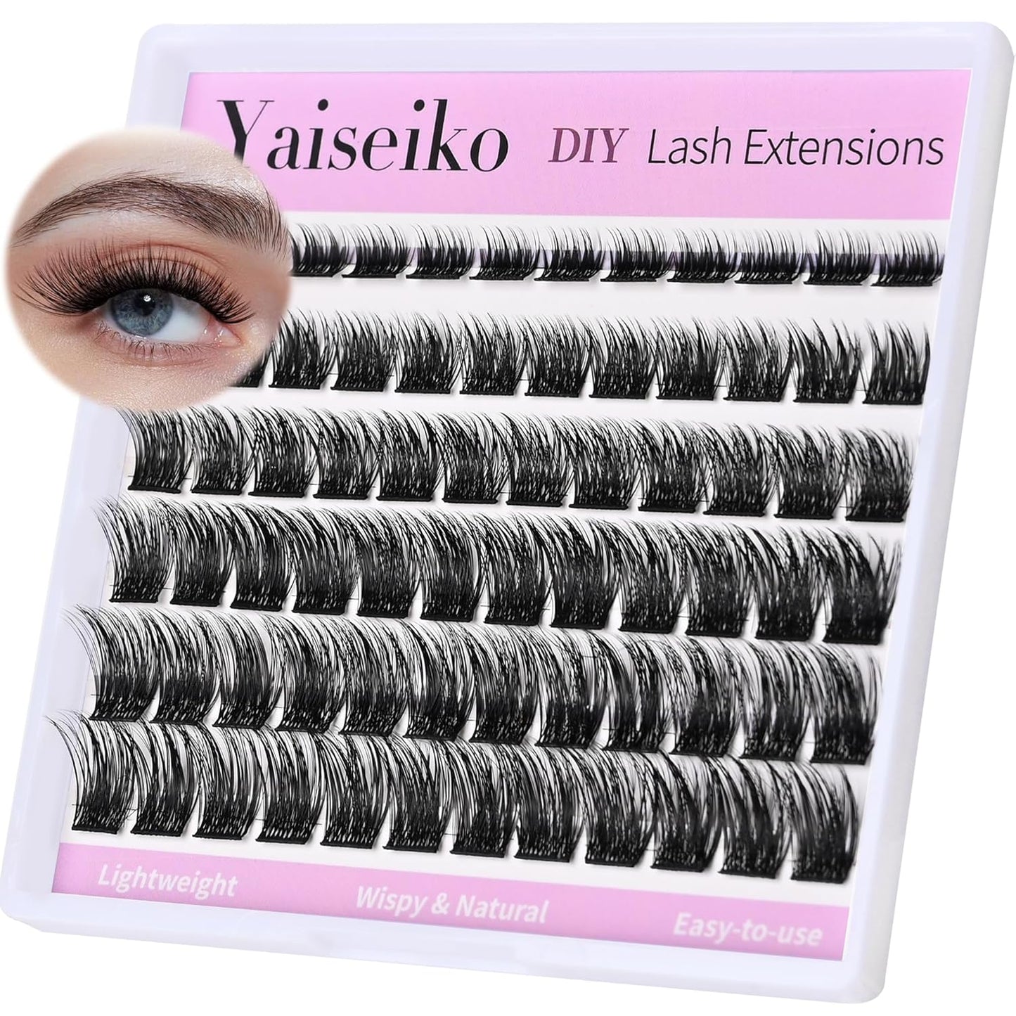 Natural Lash Clusters Eyelash Extensions Wispy Eyelash Clusters Lash Extension 72pcs 8-16MM D Curl Volume Individual Lashes Clusters Natural DIY Eyelash Extension-FemmiqueWomen