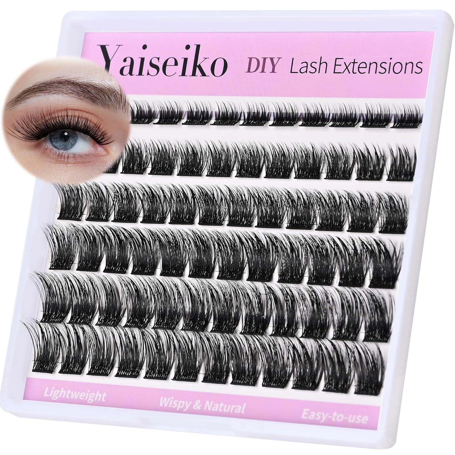 Natural Lash Clusters Eyelash Extensions Wispy Eyelash Clusters Lash Extension 72pcs 8-16MM D Curl Volume Individual Lashes Clusters Natural DIY Eyelash Extension-FemmiqueWomen