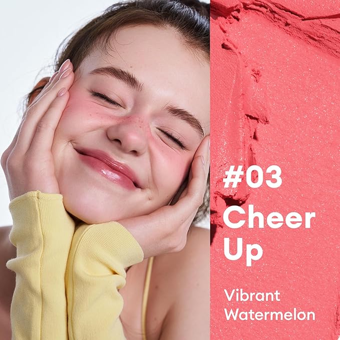 ITY Mood Blush, Blush for Cheeks Makeup,Moisturizing Creamy Blush Dual Funtions, Highly Spreadable, 0.18 oz (5.2g) in Cheer Up-FemmiqueWomen