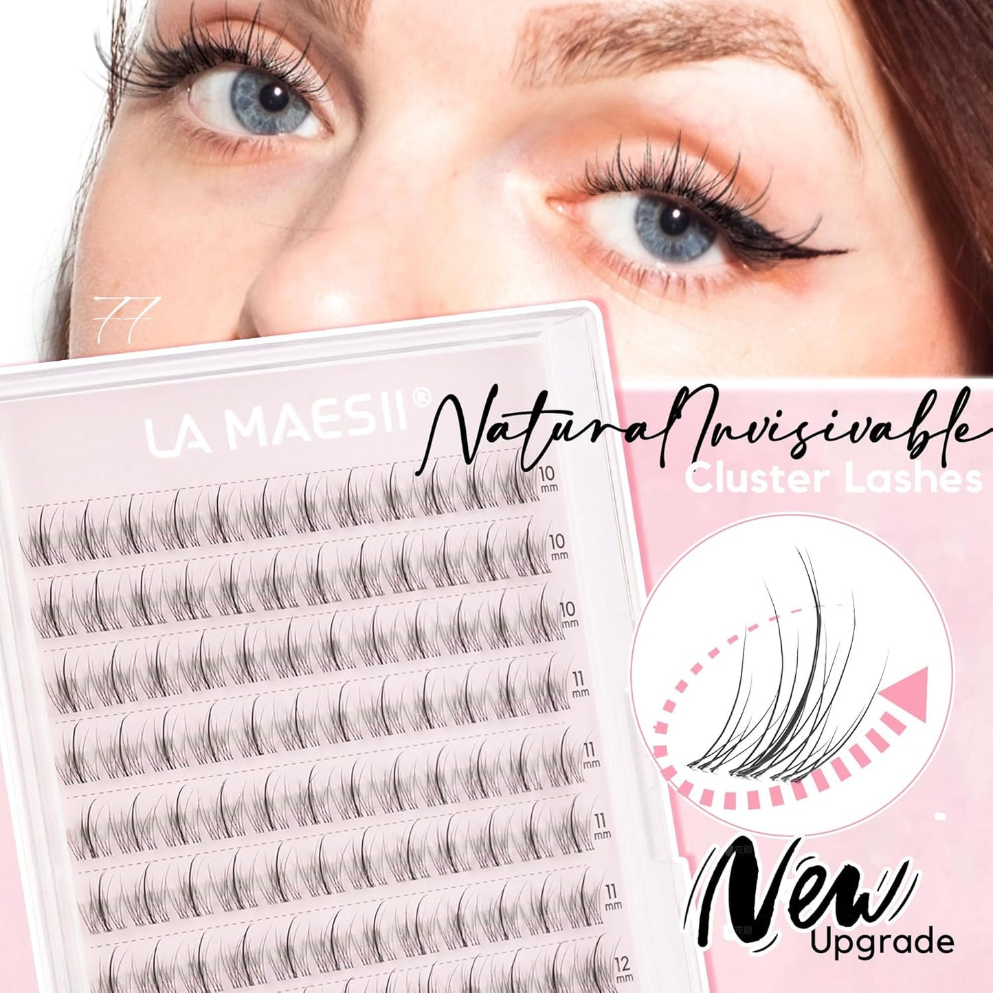 120Pcs Clear Band Lash Clusters 10-14mm Natural Look Cluster Eyelashes C Curl Resuable Invisible Band Individual Cluster Lashes(77)-FemmiqueWomen
