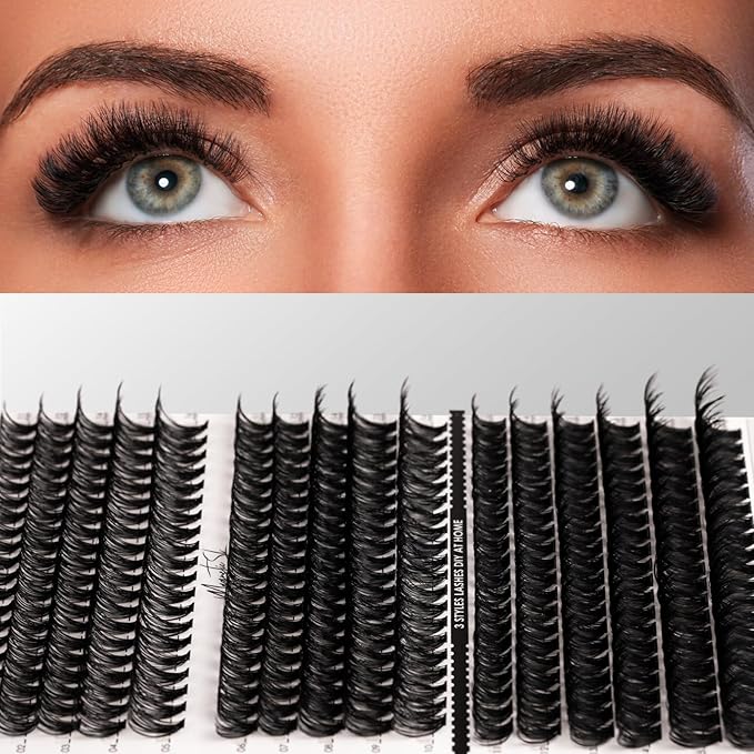 DIY Lash Extensions Kit 320pcs Individual Lashes Clusters 40D 50D 100D D Curl Eyelash Extension Kit with Applicator and Lash Bond&Seal, Lash Remover For False Eyelash Mix 11-20mm (40D+50D+100D KIT)-FemmiqueWomen