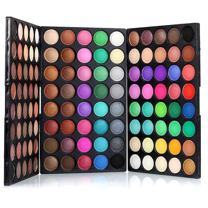 120 Color Eyeshadow Palette Kit with 10 Pcs Foundation Makeup Brush, Professional Daily Use Colorful with Velvety Texture Eyeshadow Palette, Highly Pigmented Waterproof Long Lasting Makeup-FemmiqueWomen