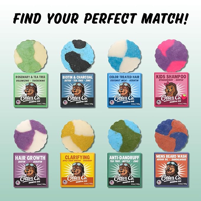 Otter co. Anti Dandruff Tea Tree Shampoo Bar – Nettle, Zinc, Green Tea, Apple Cider Vinegar, Anti Fungal Shampoo – Vegan, Natural, Cruelty & Sulfate Free – All Hair Types & Dry Scalp, USA Made-FemmiqueWomen