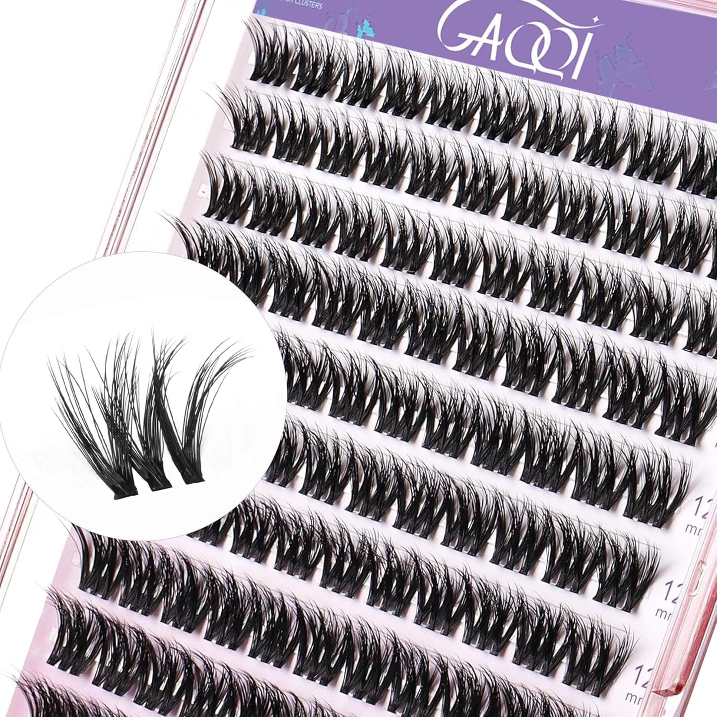 GAQQI Lash Clusters, Cluster Eyelash Extensions 110 Cluster Lashes, Wispy Volume Eyelash Clusters 10-14mm, Multilayered 3D Individual Lashes, Soft and Thin Band (3D-GQ08)-FemmiqueWomen