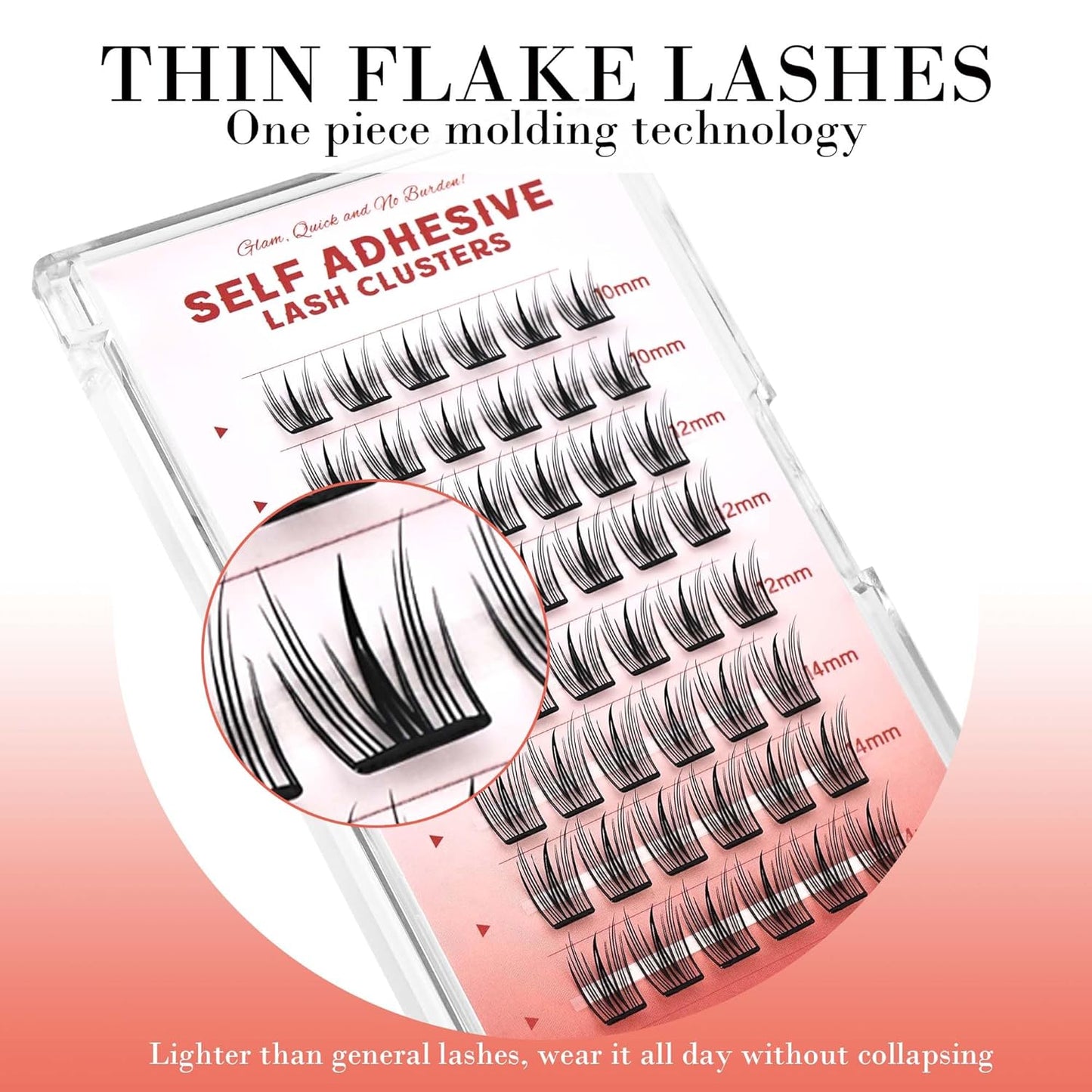 GAQQI Self Adhesive Eyelashes Lash Clusters, Press on Lashes 10-14mm Natural Manga Cluster Lashes, Reusable No Glue Lashes C Curl, NEW-TECH Thin Flakes Pre Glued Eyelashes Clusters (PG25)-FemmiqueWomen