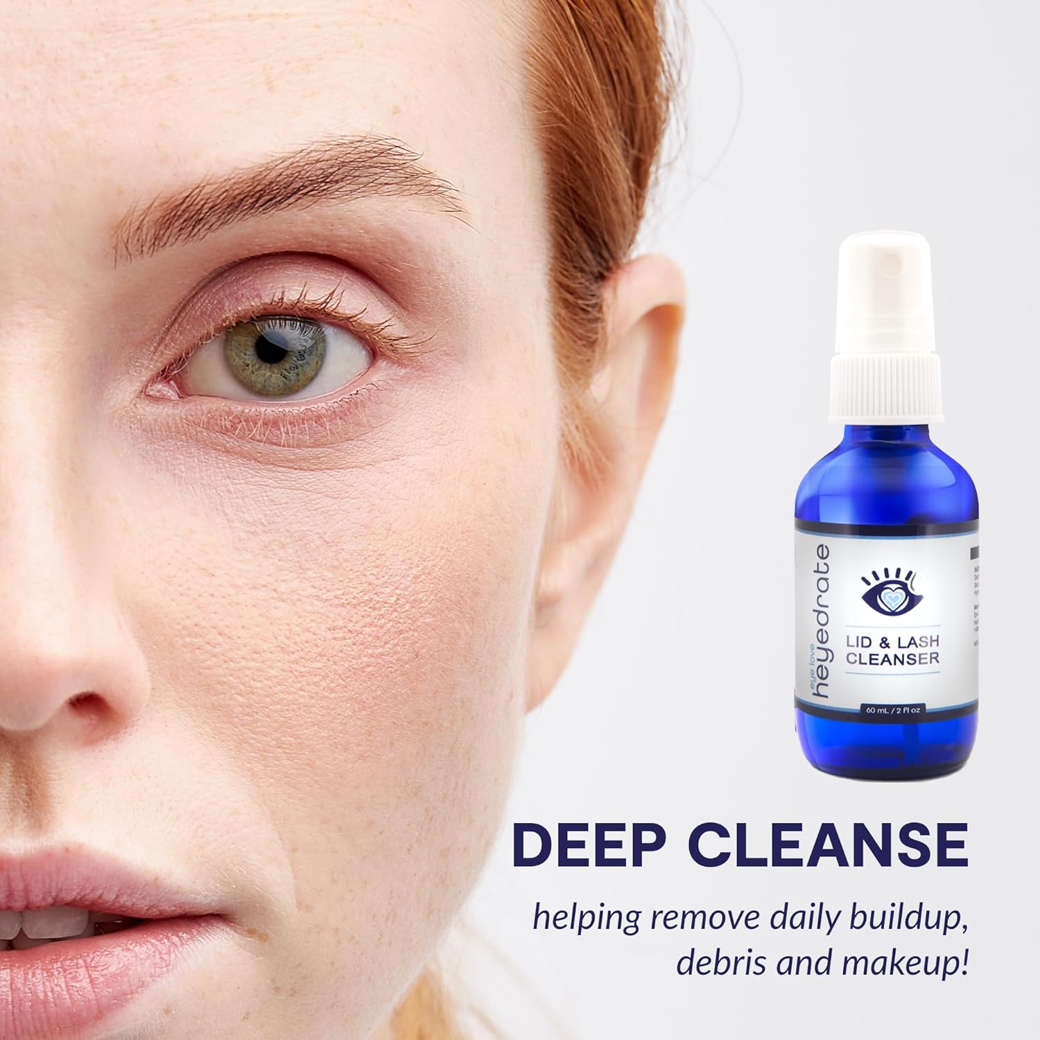 Lid and Lash Cleanser – 2oz Glass Bottle – Pure Hypochlorous Acid Spray for Soothing Dry Eye Irritation – Daily Eyelid & Lash Cleanser-FemmiqueWomen