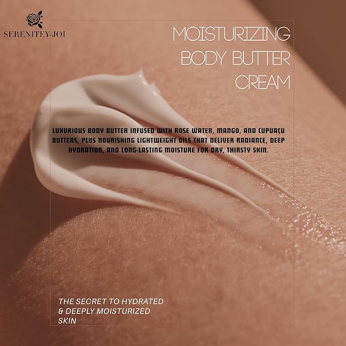 Ultra Moisturizing & Hydrating Body Butter Cream with Botanical Oils, Natural Ceramides, Hyaluronic Acid, Squalane, Cupuacu & Mango Butters-Heal, Soften & Repair Dry Skin 8oz-FemmiqueWomen