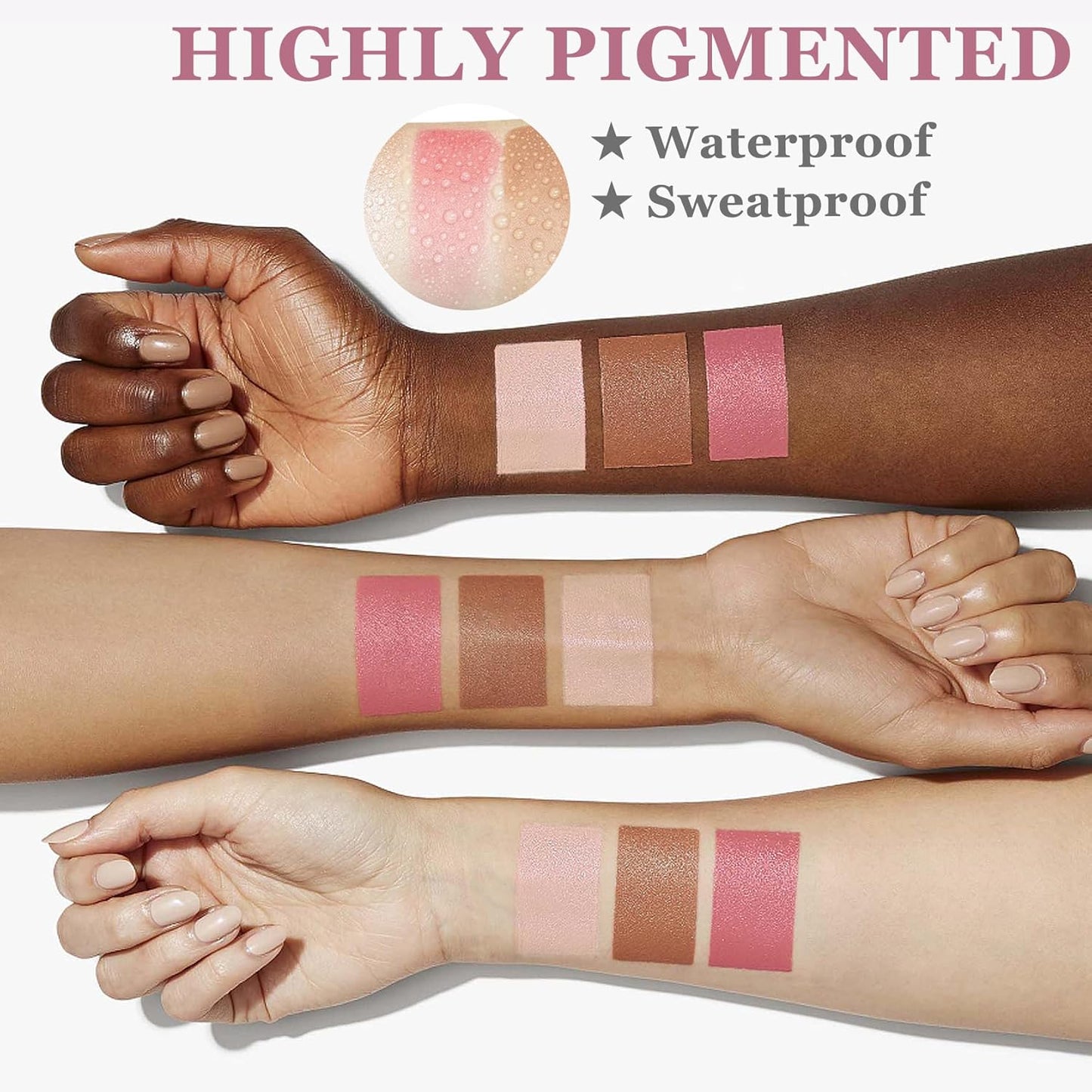 3Pcs Cream Contour Stick Makeup Kit with Makeup Brush,Shades with Highlighter,Brush Stick,Cream Bronzer for Sculpt the Cheeks,Long-lasting Waterproof Lightweight Contour Set-FemmiqueWomen