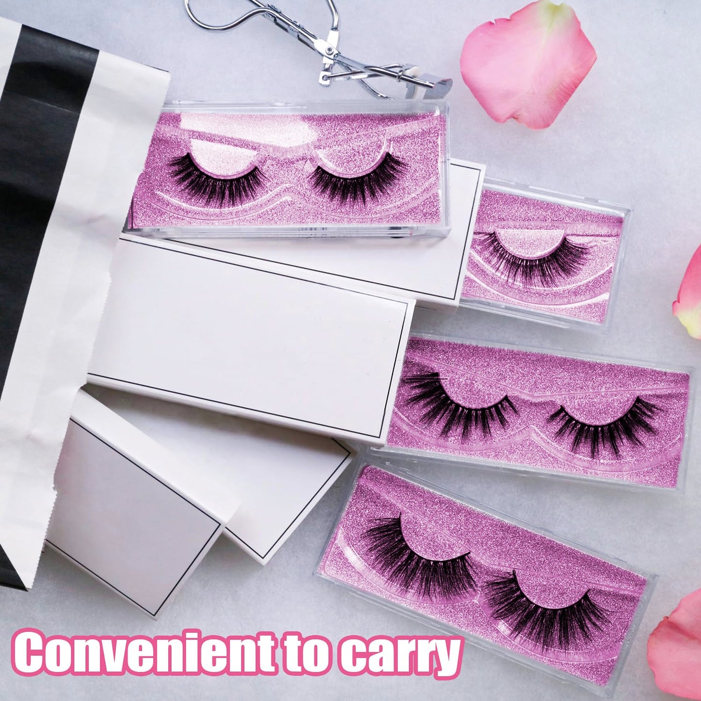 Empty Lash Boxes for False Eyelashes - 30 Pack Lash Cases, Customizable Eyelash Packaging, Bulk Lash Storage Containers, Lash Box Packaging, Premium Display & Protection (Rose)-FemmiqueWomen