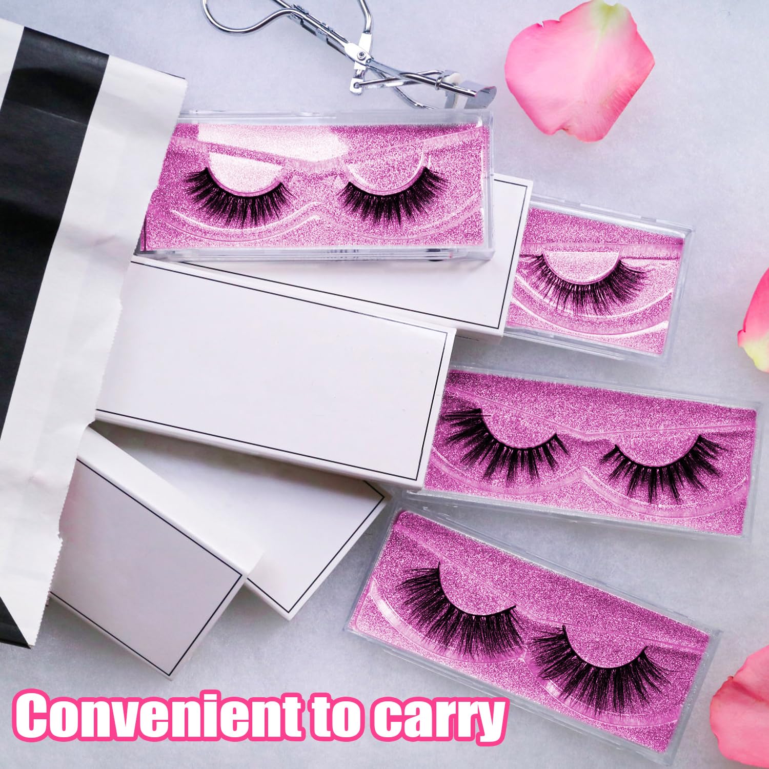 Empty Lash Boxes for False Eyelashes - 30 Pack Lash Cases, Customizable Eyelash Packaging, Bulk Lash Storage Containers, Lash Box Packaging, Premium Display & Protection (Rose)-FemmiqueWomen