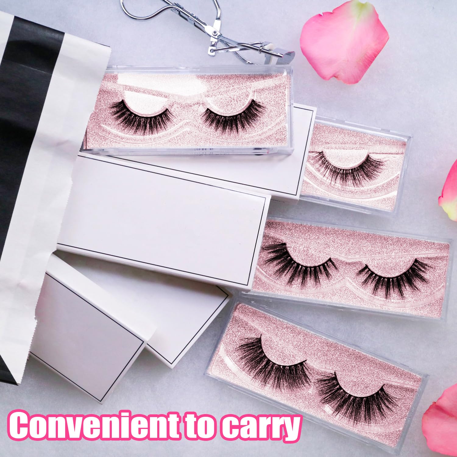 Rocutus Empty Lash Boxes for False Eyelashes - 30 Pack Lash Cases, Customizable Eyelash Packaging, Bulk Lash Storage Containers, Lash Box Packaging, Premium Display & Protection (Pink)-FemmiqueWomen