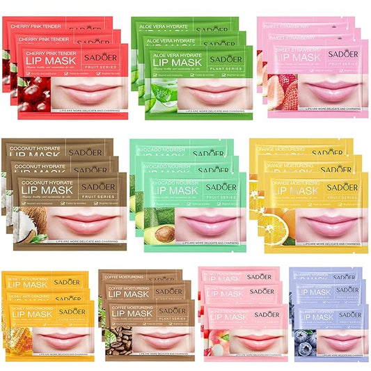 30 PCS Moisturizing Lip Mask .Crystal Lip Care Gel Pads Mask for Moisturizing & Reducing wrinkle, Let Your Lip Smoothing,Exquisite.Remove Dead Skin Moisture Essence-FemmiqueWomen
