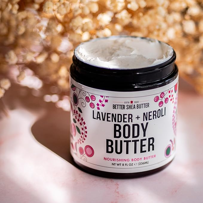Body Butter for Women LAVENDER NEROLI | Whipped Body Moisturizer with Raw Shea Butter for Dry Skin, Paraben Free, Non-Greasy, No Synthetic Fragrances | 8 oz-FemmiqueWomen