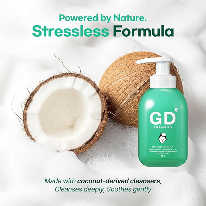 TS GD Shampoo for Teens | Korean Anti-Dandruff Shampoo for Oily & Itchy Scalp | Fruity Allergy-Free Scent | Sulfate-Free Gentle Hair Care (14.1 Oz)-FemmiqueWomen