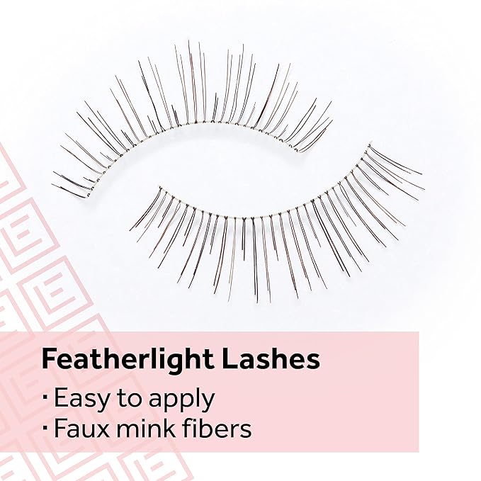 Eylure Naturals No. 020 Reusable Eyelashes, Adhesive Included, Black, 4 Pairs-FemmiqueWomen