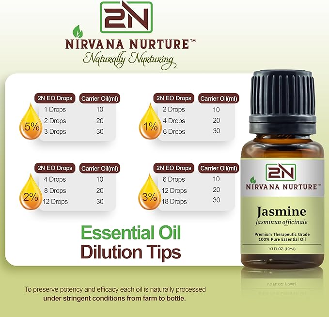 Jasmine Essential Oil 100% Pure Premium Therapeutic Grade, Undiluted - Aromatherapy Diffuser for Calm and Relaxation, Skin Care, Hair Care-FemmiqueWomen