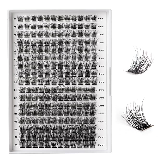 Lash Clusters 204 Pcs Individual Lashes Clusters Eyelash Extensions False Eyelashes DIY Lash Extension Kit Reusable False Eyelashes Natural Look Mix 10-16mm C D Curl(DM20+DM23)-FemmiqueWomen