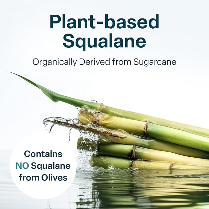 QRxLabs Pure Organic Squalane Oil & Vitamin E Oil for Face & Skin - 2 Fl Oz - USDA & ECOCERT Certified Organic Sugarcane - Hydrating Facial, Body & Hair Formula - Reduces Fine Lines & Wrinkles-FemmiqueWomen