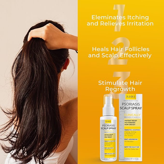 Psoriasis Scalp Spray | Psoriasis and Dandruff Treatment for Scalp Yeast Infections, Psoriasis Flare-Ups & Folliculitis | Antifungal Ringworm Itchy Scalp Spray for Psoriasis, Dryness-FemmiqueWomen