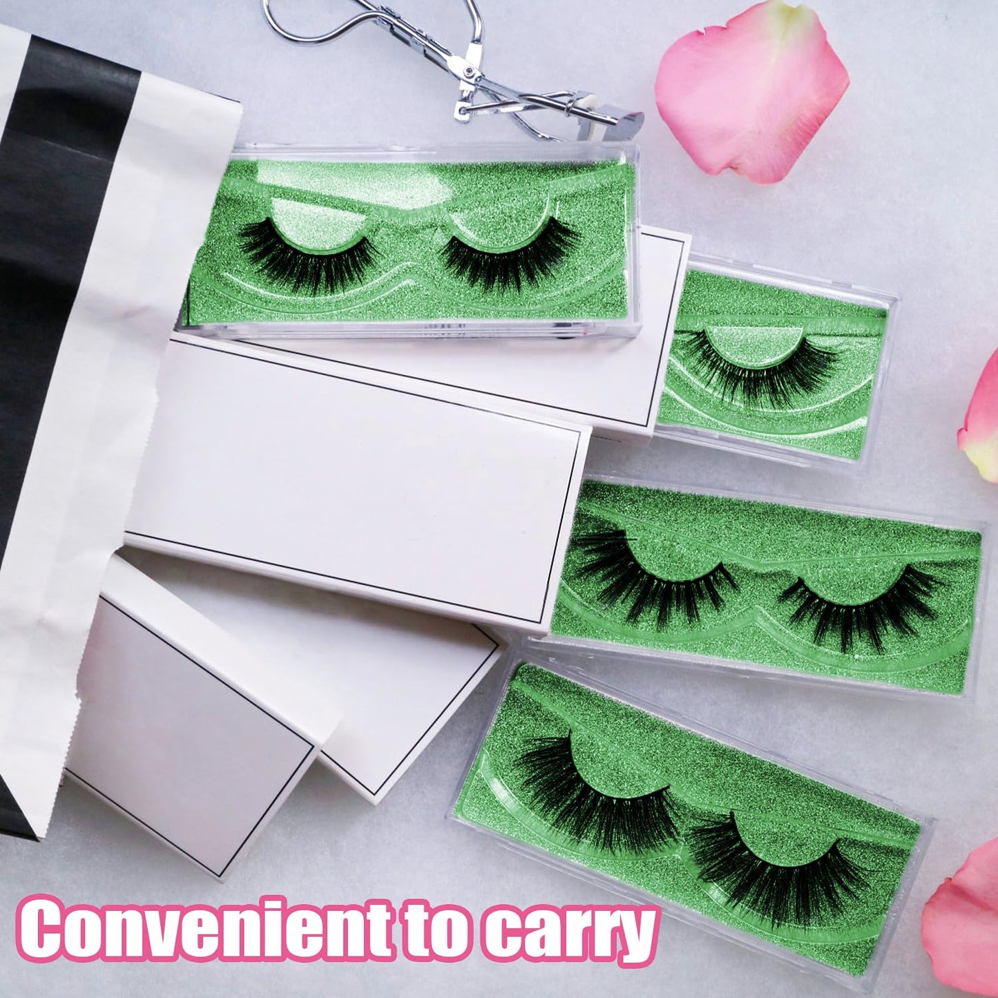 Empty Lash Boxes for False Eyelashes - 30 Pack Lash Cases, Customizable Eyelash Packaging, Bulk Lash Storage Containers, Lash Box Packaging, Premium Display & Protection (Green)-FemmiqueWomen