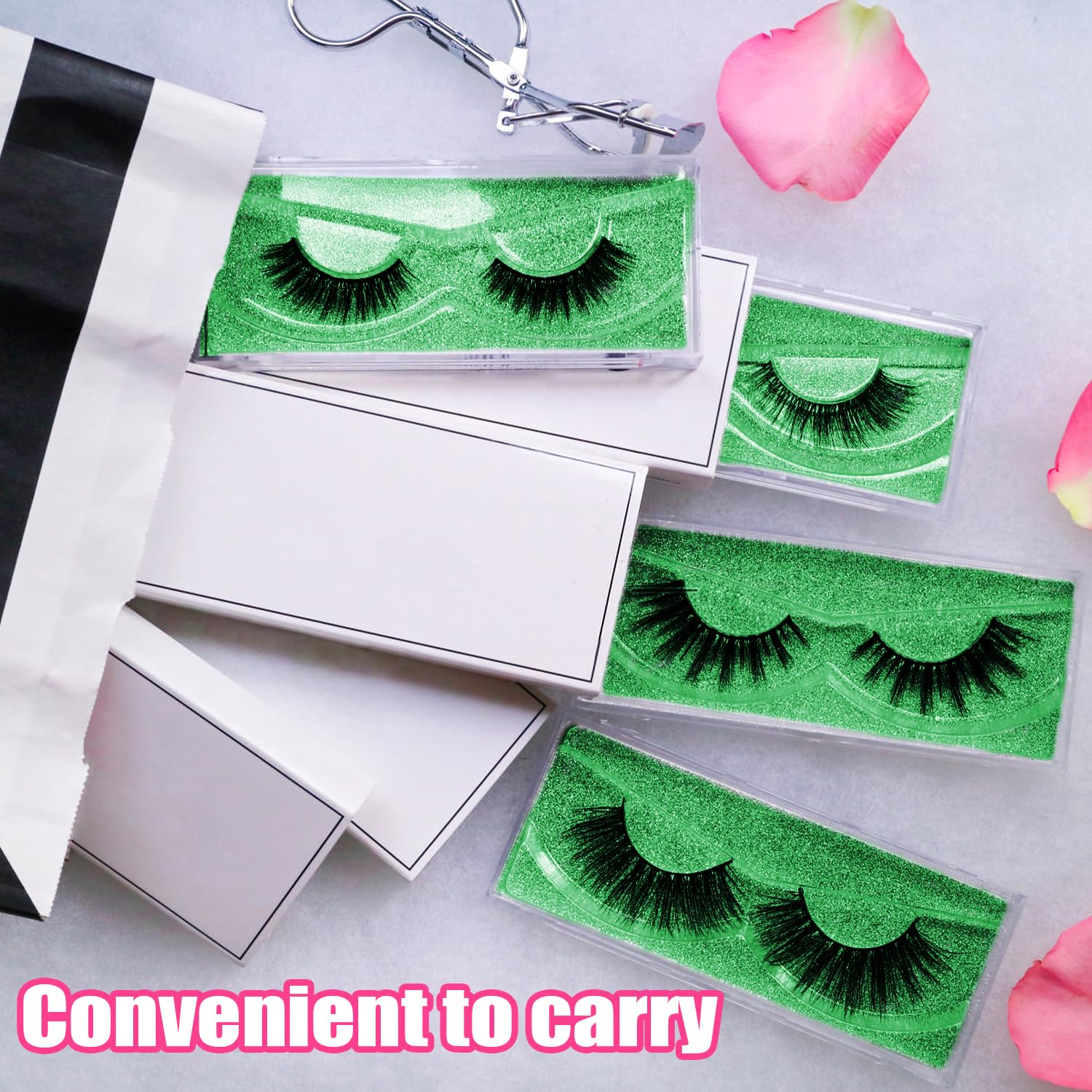 Empty Lash Boxes for False Eyelashes - 30 Pack Lash Cases, Customizable Eyelash Packaging, Bulk Lash Storage Containers, Lash Box Packaging, Premium Display & Protection (Green)-FemmiqueWomen