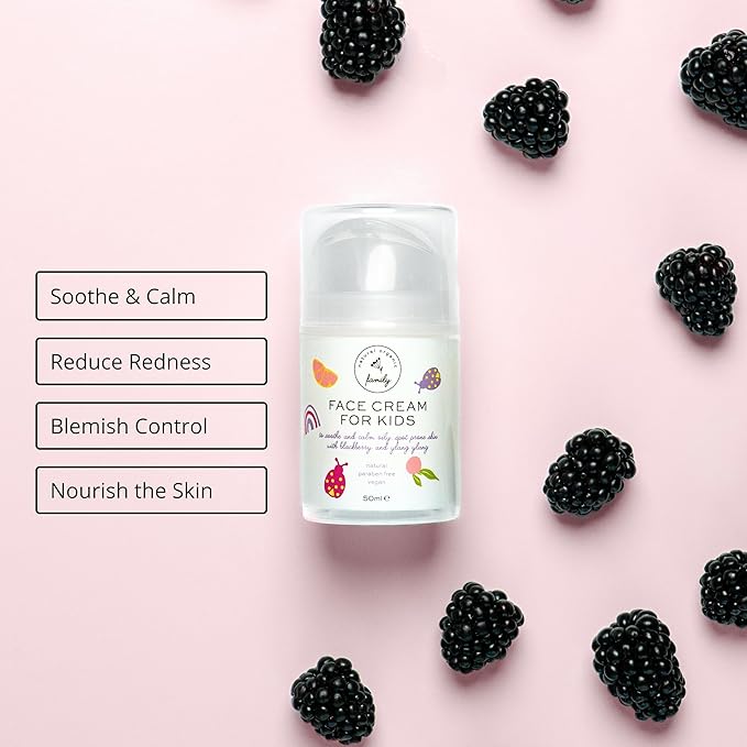 Gentle Face Cream Moisturizer for Kids and Preteens – Nourishing and Calming for All Skin Types – Natural Ingredients: Hyaluronic Acid and Vitamin E - Made in UK 50ml-FemmiqueWomen