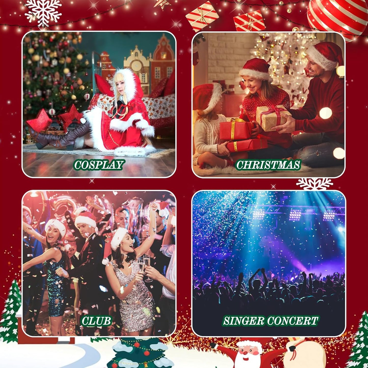 14 Colors Body Glitter,Face Glitter Makeup for Kids Women,Sparkly Chunky Hair Glitter for Eye Lip Nails,Mardi Gras Glitter Makeup Face Paint,Singer Concerts Disco Rave Festival Accessories-Christmas-FemmiqueWomen