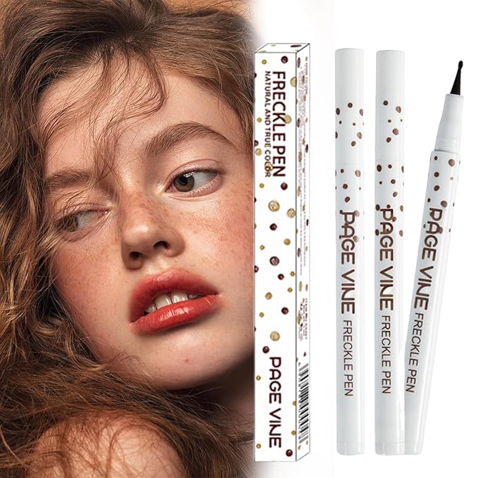 2 Pack Freckle Pen,Liquid Face Fake Freckles Makeup Pen to Create Natural Freckle Makeup and Freck beauty,Fake Freckles Waterproof for Lifelike Sunkissed Makeup,Mole Pen (01Light+02Medium)-FemmiqueWomen