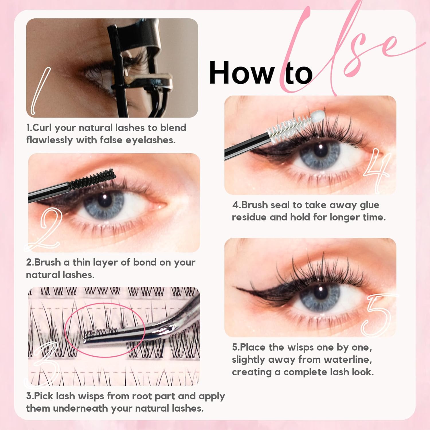 110Pcs Clear Band Lash Clusters 10-14mm Natural Look Cluster Eyelashes C Curl Resuable Invisible Band Individual Cluster Lashes(122)-FemmiqueWomen