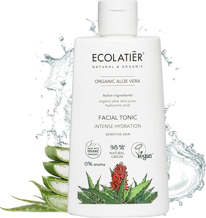 Organic Aloe Vera Facial Toner - 98% Natural Ingredients - Intense Hydration, Hyaluronic Acid, 98% Natural, Vegan - Deep Moisture, Refreshes, and Revitalizes The Skin - 8.5 Fl Oz / 250ml-FemmiqueWomen
