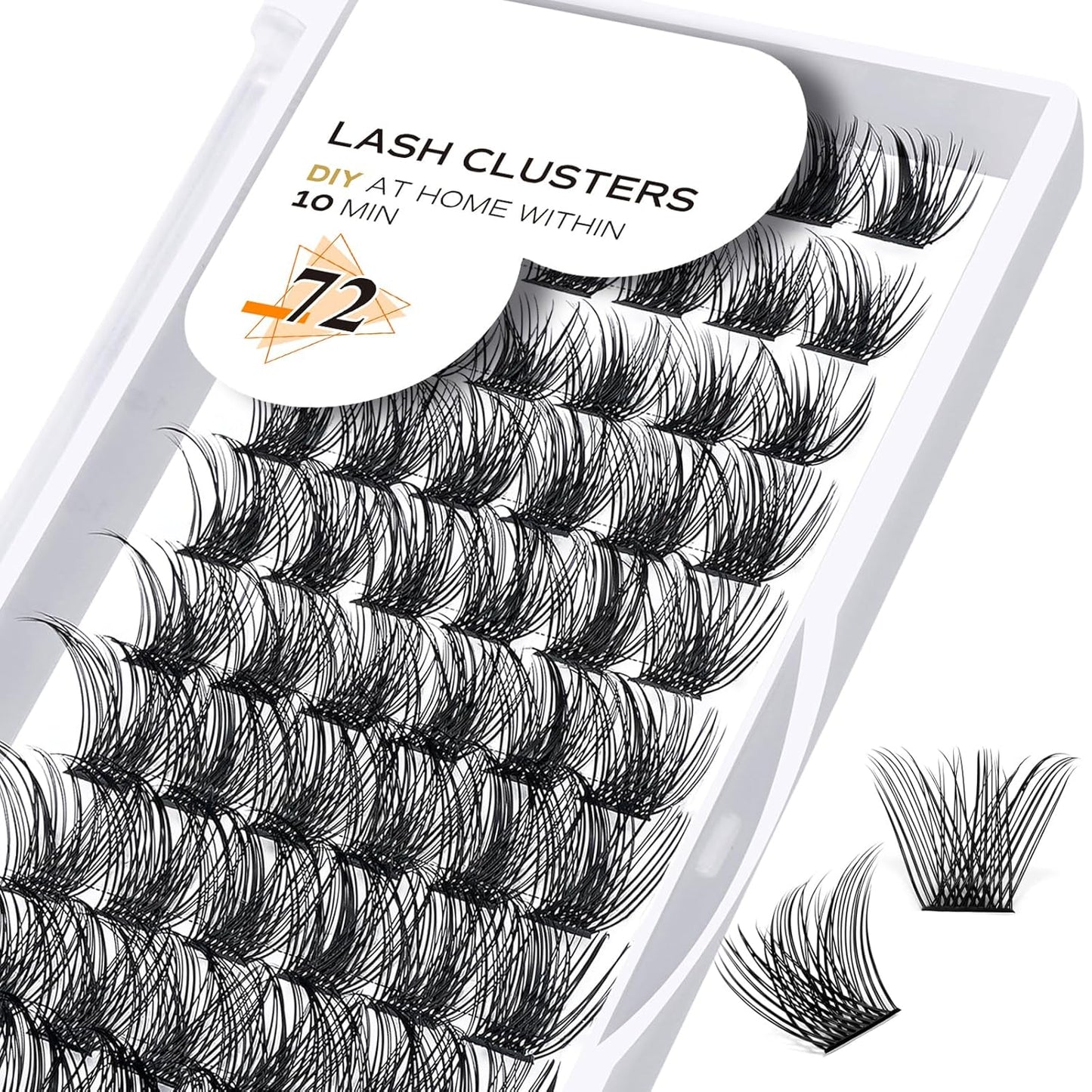 Lash Clusters B02 D Curl 18mm DIY Eyelash Extensions 72 Clusters Lashes C D Curl B&Qaugen Mega Volume Individual Lashes Eyelash Clusters Extensions Individual Lashes Cluster DIY at Home (NM-D-18mm)-FemmiqueWomen