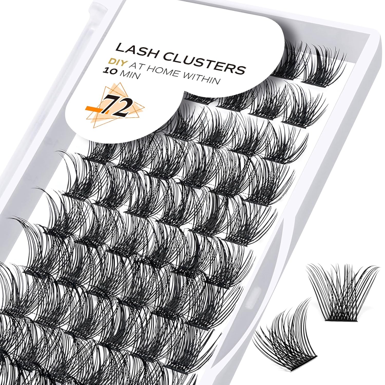 Lash Clusters B02 D Curl 12mm DIY Eyelash Extensions 72 Clusters Lashes B&Qaugen Mega Volume Individual Lashes Eyelash Clusters Extensions Wispy Individual Lashes Cluster DIY at Home (NM-D-12mm)-FemmiqueWomen