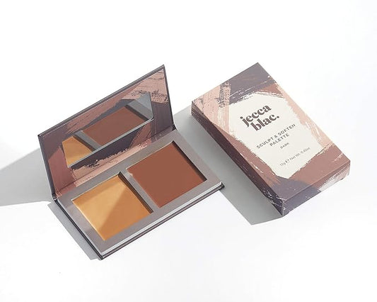 Jecca Blac Sculpt and Soften Contour Palette, Creamy Formula with Natural Finish, Medium Coverage, Gender Neutral and LGBTIQA+ Inclusive Make Up, Dark, 12g-FemmiqueWomen