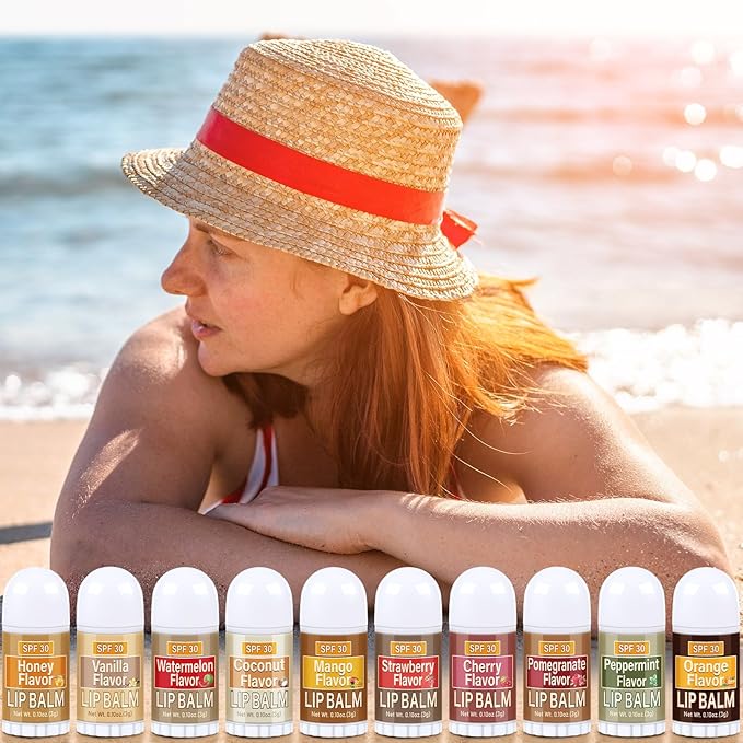 150 Pcs Mini Sunscreen Lip Balms Bulk SPF 30 Lip Balm Sticks Favors with Sunscreen SPF Employee Staff Appreciation Gifts Bulk Team Coworkers Christmas Party Gifts for Travel Beach-FemmiqueWomen