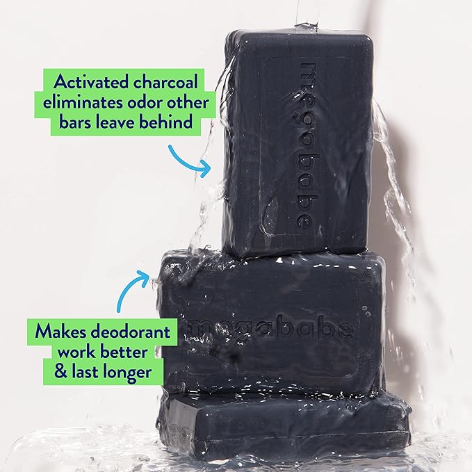 Megababe Underarm Bar Soap - Space Bar | With Detoxifying Charcoal for Odor Control | 4.5 oz - 3 Pack-FemmiqueWomen