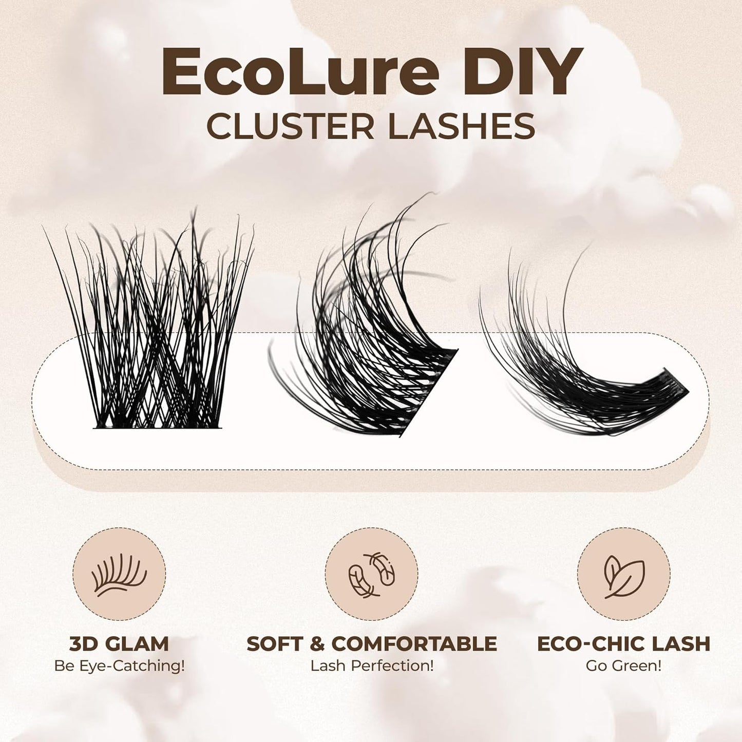 PopUp Cluster Lashes Wispy Cluster Eyelash Extensions 3D DIY Lash Clusters 10-16mm Multilayered Eyelash Clusters, Reusable Fluffy Individual Lashes Cluster(BDD02)-FemmiqueWomen