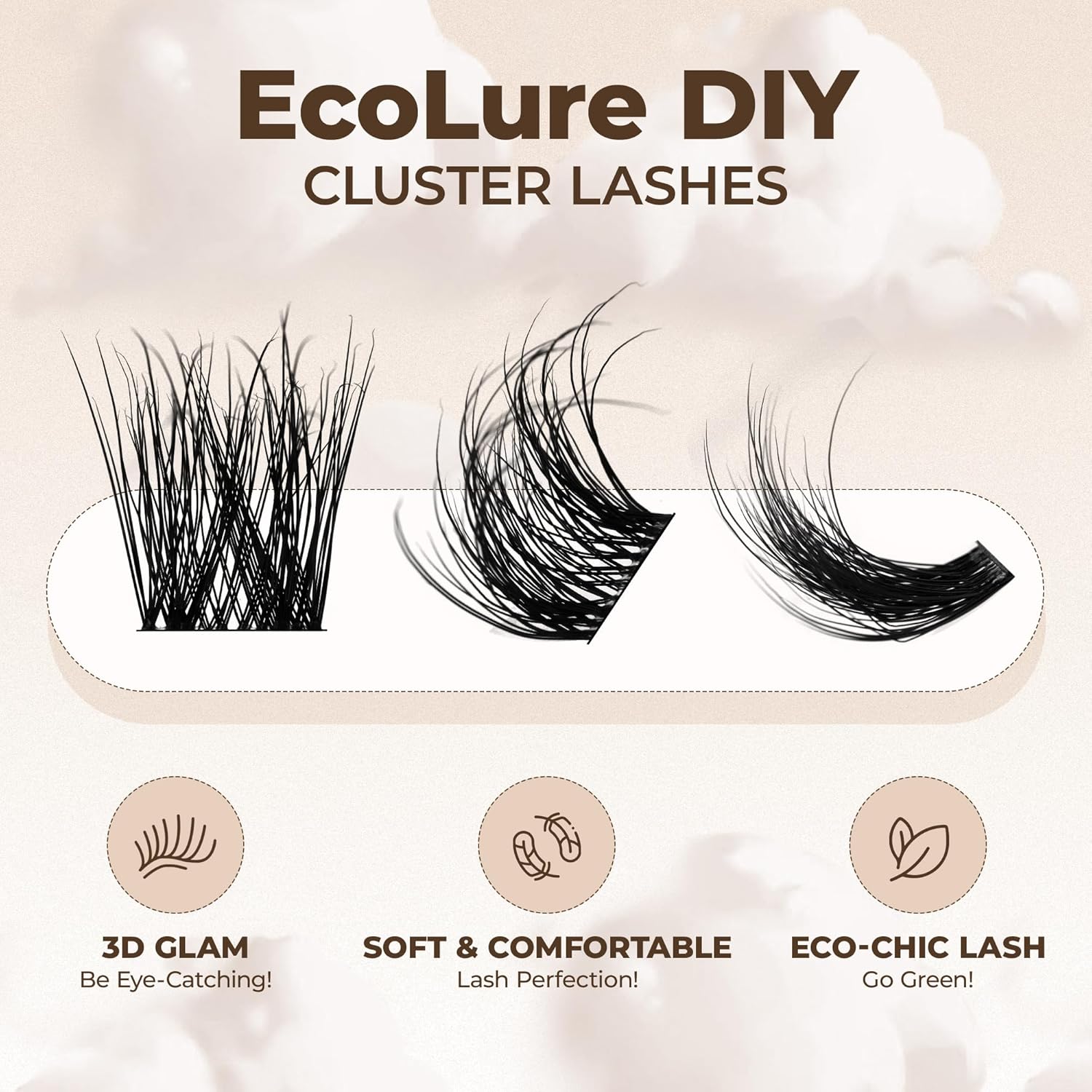 PopUp Cluster Lashes Wispy Cluster Eyelash Extensions 3D DIY Lash Clusters 10-16mm Multilayered Eyelash Clusters, Reusable Fluffy Individual Lashes Cluster(BDD02)-FemmiqueWomen