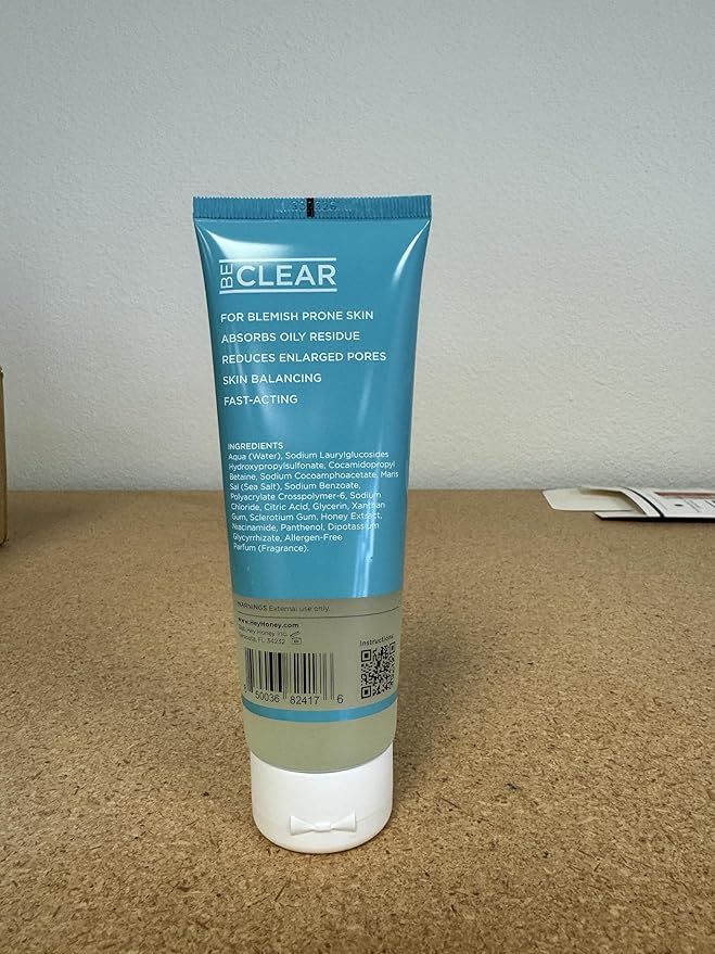 Hey Honey Skincare Be Clear Acne Routine | Daily Active Cleansing Face Wash | Youth & Young Adults, Blemishes Prone | Propolis & Gentle Exfoliating Acids | Fast & Long Lasting Oil Control | 5 fl oz-FemmiqueWomen