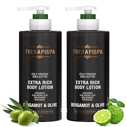 Scented Body Lotion for Women – Deep Hydration & Refreshing Moisturizer with Shea Butter, Ceramides & Panthenol to Revive & Nourish Dry Skin (Bergamot & Olive, 17.0 fl oz)-FemmiqueWomen