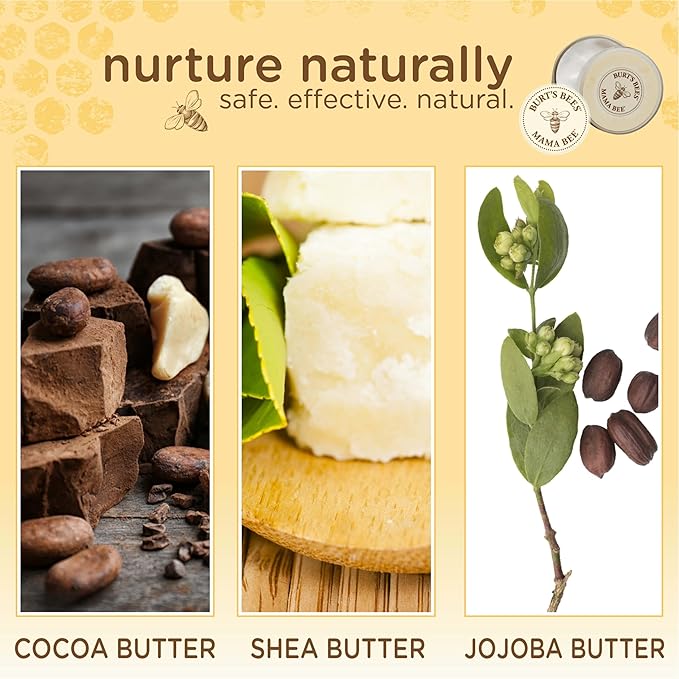 Burt's Bees Mama Belly Butter Stretch Mark Cream for Pregnancy Massages Body & Reduces Scar Appearance, Prenatal & Postnatal Tummy Skin Care, Shea Butter & Vitamin E Rich Formula, 6.5 Oz (Pack of 3)-FemmiqueWomen