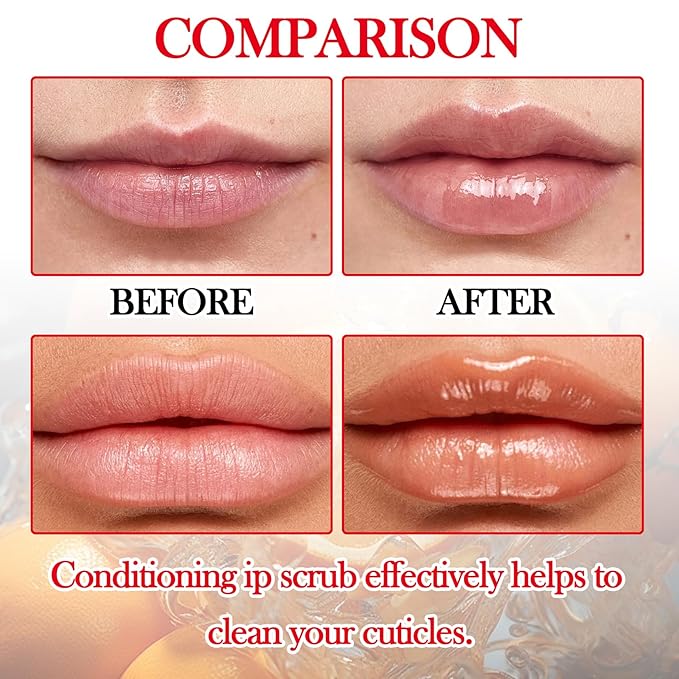 2PCS Strawberry & Orange Conditioning Lip Scrub Kit,Moisturizing Lip Sleeping Mask Long Lasting Hydrating Lip Scrubber Exfoliator Lip Care Products for Men & Women-FemmiqueWomen