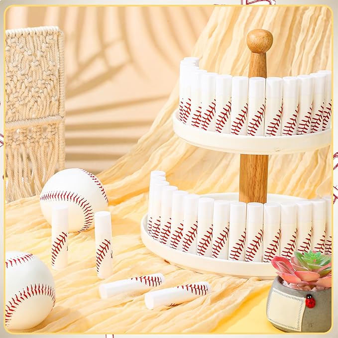 144 Pcs Baseball Lip Balm Hand Cream Set Baseball Party Supply, Include 36 Baseball Lip Balm 36 Moisturizing Hand Cream 36 Baseball Bag 36 Baseball Card and Rope for Baseball Accessories Gifts-FemmiqueWomen