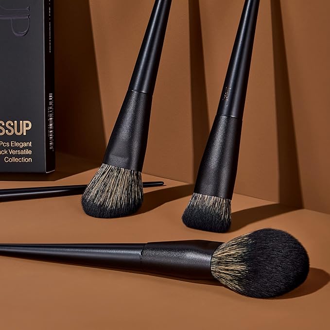 Makeup Brushes Set Jessup Make up Brushes 14Pcs Black Kabuki Foundation Eyeshadow Contour Concealer Powder Eyeliner Crease Eyebrow Blending Brush, T336-FemmiqueWomen