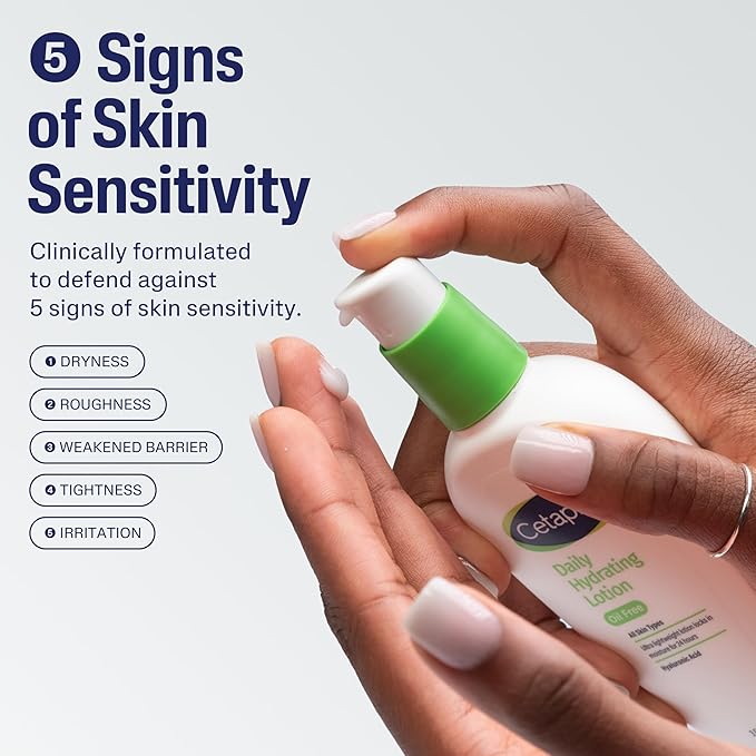 Cetaphil Daily Hydrating Lotion for Face, With Hyaluronic Acid, 3 fl oz, Lasting 24 Hour Hydration, for Combination Skin, No Added Fragrance, Non-Comedogenic-FemmiqueWomen