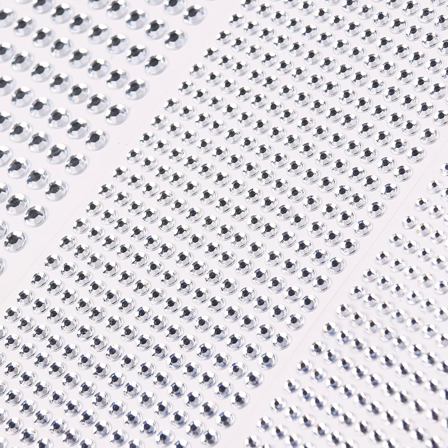 3555 Pieces Face Gem Stickers Self Adhesive Rhinestone Stickers for Crafts 3/4/5/6/8 MM Face Jewels Stickers Diamond Nail Gems Stick on for Face Eye Hair Body Makeup DIY Craft 5 Sizes-FemmiqueWomen