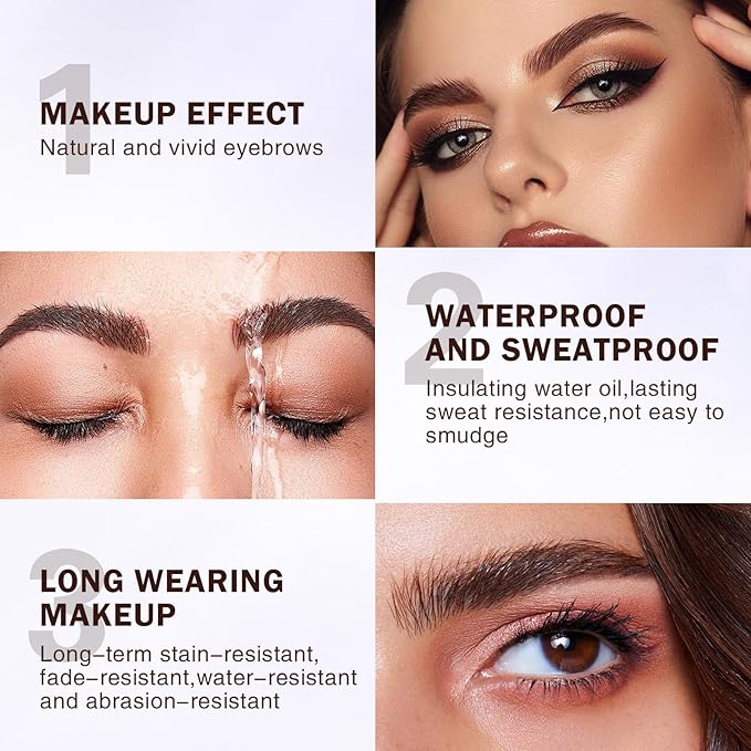 2025 New Tattoo Eyebrow Gel Easy Peel Off for Women, Upgrade Eyebrow Tattoo Peel Off, Transfer-proof Eyebrow Gels Waterproof for All Skin Types (Dark brown)-FemmiqueWomen