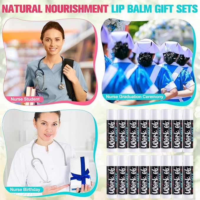 24 Pcs Nurse Appreciation Gifts Bulk Lip Balm Bulk for Women Nurses Thank You Gifts Honey Flavor Lip Balm Nursing Doctor Gifts for Nurse Week Graduation-FemmiqueWomen