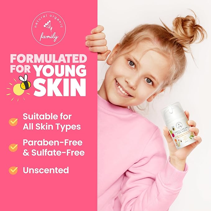 Award-Winning Kids Face Cream - Gentle & Calming Moisturizer with Natural Ingredients for Sensitive & All Skin Types - Fragrance-Free-FemmiqueWomen