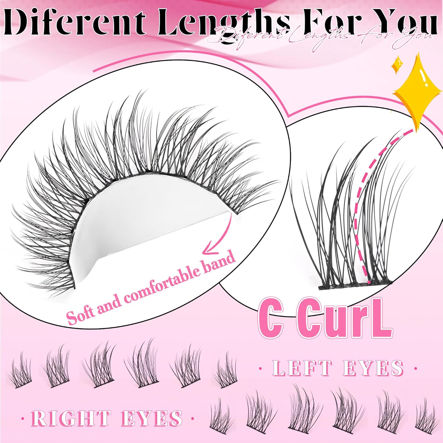 Natural Lash Clusters Wispy DIY Eyelash Clusters 120 pcs Cluster Lash Extensions C Curl Individual Lashes 10-16mm Mix Length Natural Look Lashes Clusters-FemmiqueWomen